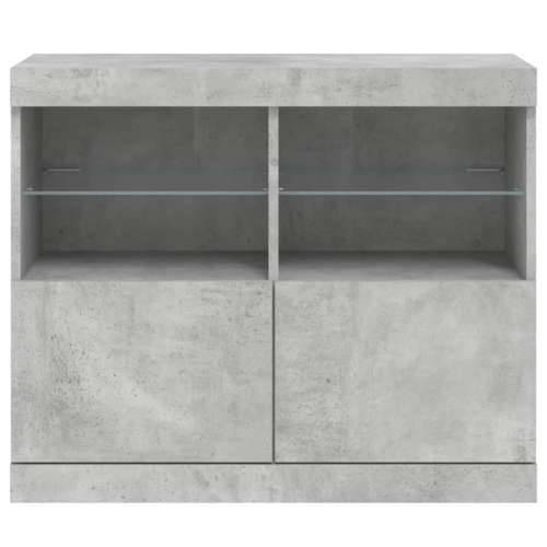 Komoda s LED svjetlima siva boja betona 81x37x67 cm - Beton siva 1 Cijena