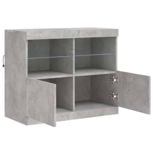 Komoda s LED svjetlima siva boja betona 81x37x67 cm - Beton siva 1 Cijena