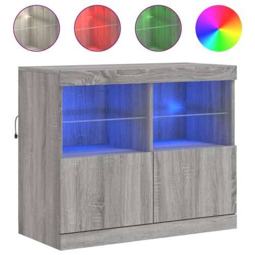 Komoda s LED svjetlima boja sivog hrasta 81x37x67 cm - Sivi hrast sonoma 1 Cijena