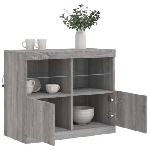 Komoda s LED svjetlima boja sivog hrasta 81x37x67 cm - Sivi hrast sonoma 1 Cijena