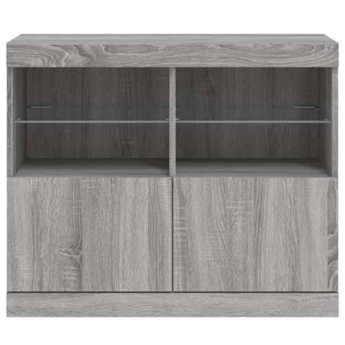 Komoda s LED svjetlima boja sivog hrasta 81x37x67 cm - Sivi hrast sonoma 1 Cijena