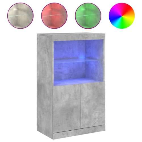 Komoda s LED svjetlima siva boja betona 60,5x37x100 cm - Beton siva 1 Cijena