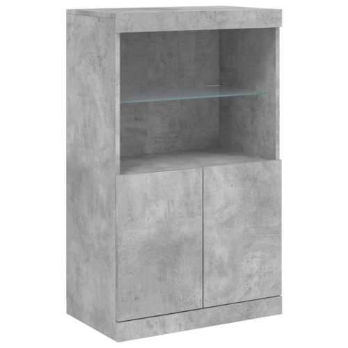 Komoda s LED svjetlima siva boja betona 60,5x37x100 cm - Beton siva 1 Cijena