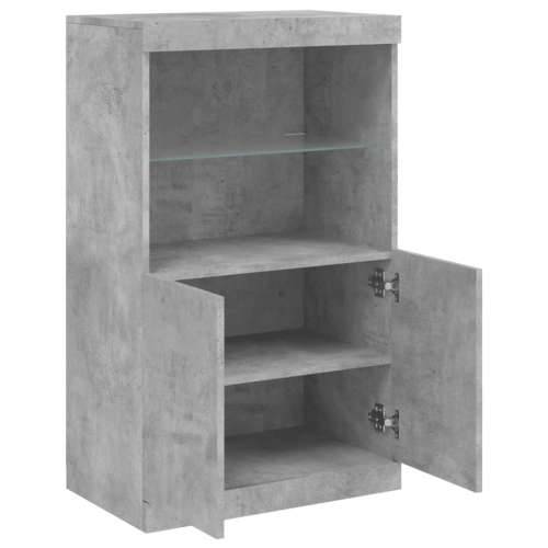 Komoda s LED svjetlima siva boja betona 60,5x37x100 cm - Beton siva 1 Cijena