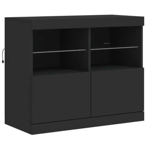 Komoda s LED svjetlima crna 81x37x67 cm - Crna 1 Cijena