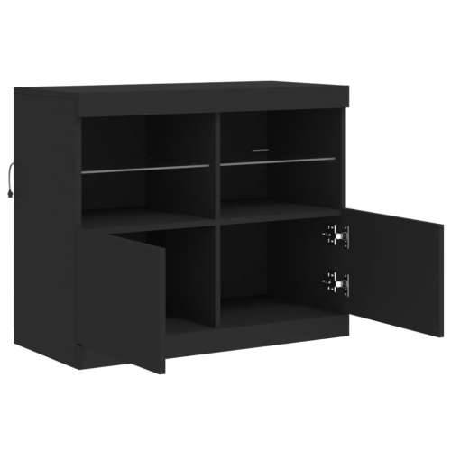 Komoda s LED svjetlima crna 81x37x67 cm - Crna 1 Cijena