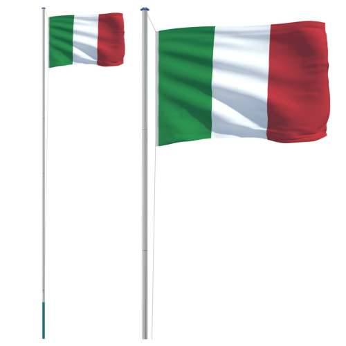 Talijanska zastava i jarbol 6,23 m aluminijski Cijena