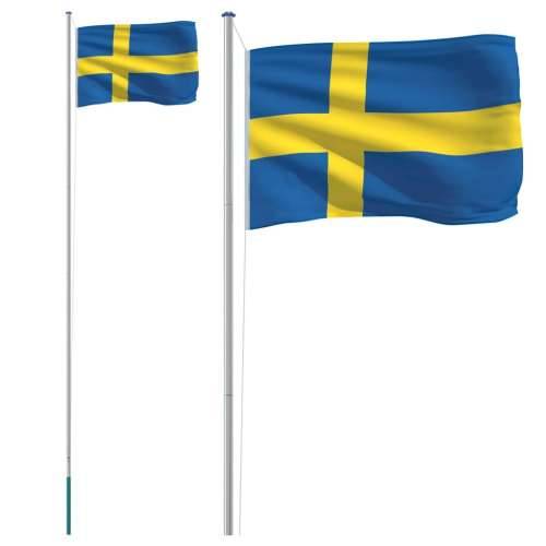 Švedska zastava i jarbol 6,23 m aluminijski Cijena