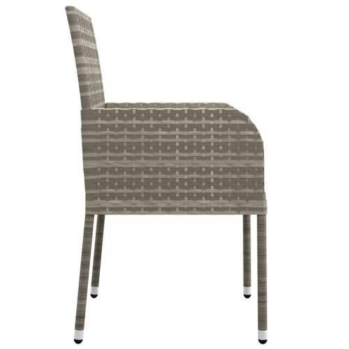Vrtna garnitura - 5-dijelni vrtni blagovaonski set sivi od poliratana - Siva Dužina stola 90 cm 4 Cijena
