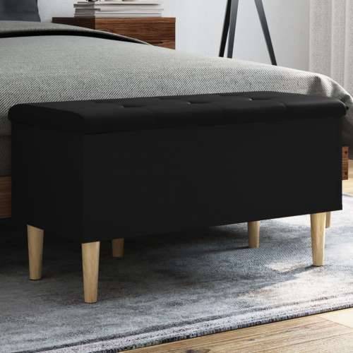 Klupa za pohranu crna 82x42x46 cm od konstruiranog drva - Crna 82 x 42 x 46 cm Cijena