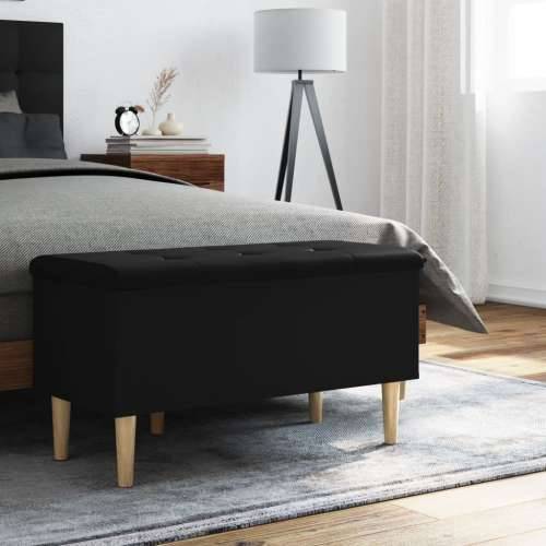 Klupa za pohranu crna 82x42x46 cm od konstruiranog drva - Crna 82 x 42 x 46 cm Cijena