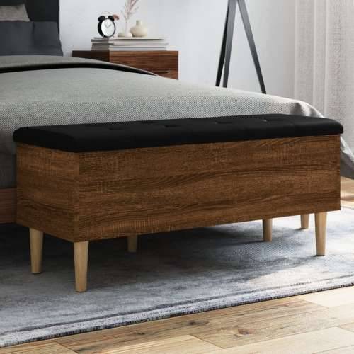 Klupa za pohranu boja hrasta 102x42x46 cm od konstruiranog drva - Smeđi hrast 102 x 42 x 46 cm Cijena