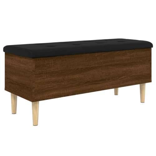 Klupa za pohranu boja hrasta 102x42x46 cm od konstruiranog drva - Smeđi hrast 102 x 42 x 46 cm Cijena