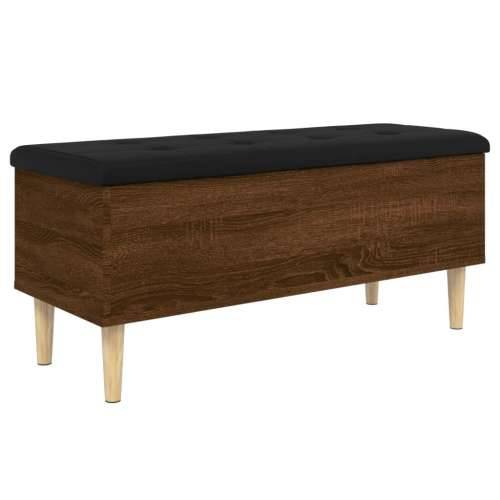 Klupa za pohranu boja hrasta 102x42x46 cm od konstruiranog drva - Smeđi hrast 102 x 42 x 46 cm Cijena