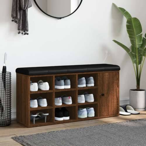Klupa za cipele smeđa boja hrasta 102x32x50cm konstruirano drvo - Smeđi hrast Cijena