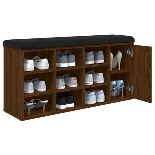 Klupa za cipele smeđa boja hrasta 102x32x50cm konstruirano drvo - Smeđi hrast Cijena