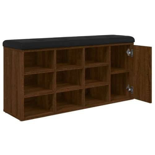 Klupa za cipele smeđa boja hrasta 102x32x50cm konstruirano drvo - Smeđi hrast Cijena
