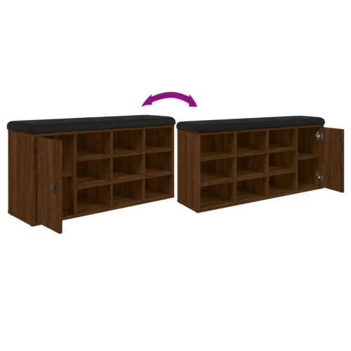 Klupa za cipele smeđa boja hrasta 102x32x50cm konstruirano drvo - Smeđi hrast Cijena
