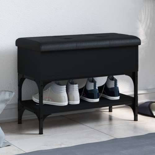 Klupa za cipele crna 62x32x45 cm od konstruiranog drva Crna 62 x 32 x 45 cm Cijena