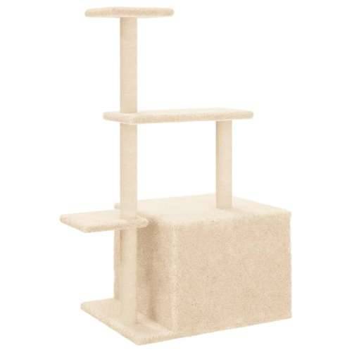 Penjalica za mačke - Kuća za mačke - Grebalica sa stupovima za grebanje krem 110 cm - Krema Cijena