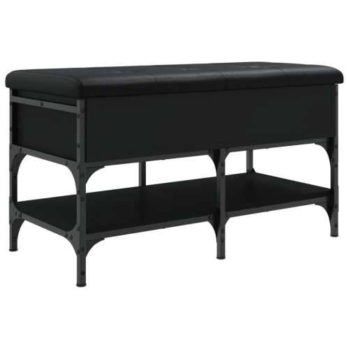 Klupa za cipele crna 82 x 42 x 45 cm od konstruiranog drva - Crna 82 x 42 x 45 cm Cijena