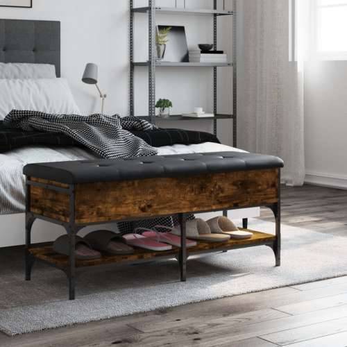 Klupa za cipele boja hrasta 102x42x45 cm konstruirano drvo - Dimljeni hrast 102 x 42 x 45 cm Cijena