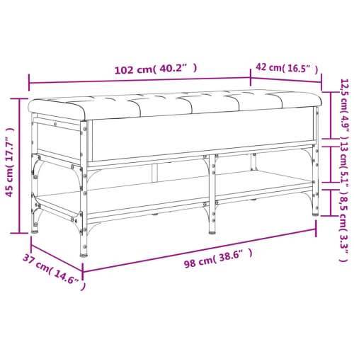 Klupa za cipele boja hrasta 102x42x45 cm konstruirano drvo - Dimljeni hrast 102 x 42 x 45 cm Cijena
