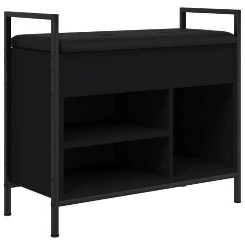 Klupa za cipele crna 65,5x32x57,5 cm od konstruiranog drva - Crna 65.5 x 32 x 57.5 cm Cijena