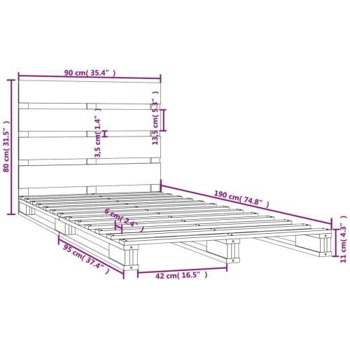Okvir za krevet od borovine 90 x 190 cm jednokrevetni - Prirodna 90 x 190 cm Cijena