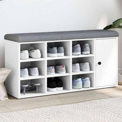 Klupa za cipele bijela 102 x 32 x 50 cm od konstruiranog drva - Bijela Cijena