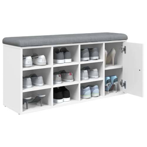 Klupa za cipele bijela 102 x 32 x 50 cm od konstruiranog drva - Bijela Cijena