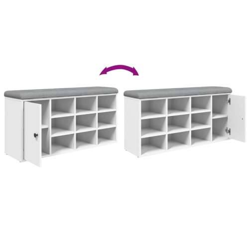 Klupa za cipele bijela 102 x 32 x 50 cm od konstruiranog drva - Bijela Cijena