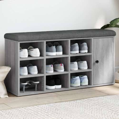 Klupa za cipele siva boja hrasta 102x32x50 cm konstruirano drvo - Sivi hrast sonoma Cijena