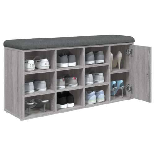 Klupa za cipele siva boja hrasta 102x32x50 cm konstruirano drvo - Sivi hrast sonoma Cijena
