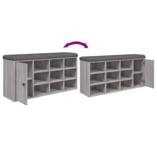 Klupa za cipele siva boja hrasta 102x32x50 cm konstruirano drvo - Sivi hrast sonoma Cijena