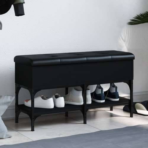 Klupa za cipele crna 82x32x45 cm od konstruiranog drva - Crna 82 x 32 x 45 cm Cijena