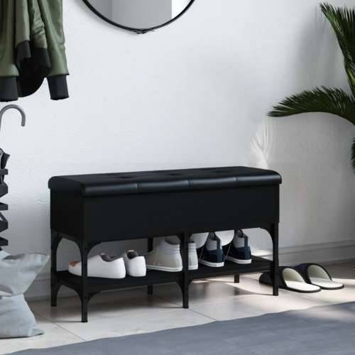 Klupa za cipele crna 82x32x45 cm od konstruiranog drva - Crna 82 x 32 x 45 cm Cijena