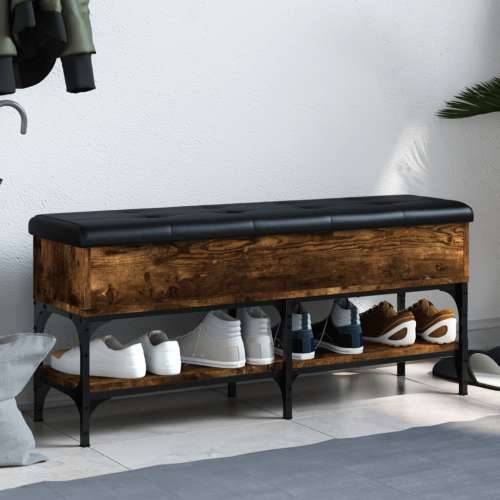 Klupa za cipele boja hrasta 102x32x45 cm konstruirano drvo - Dimljeni hrast 102 x 32 x 45 cm Cijena