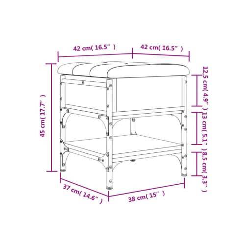 Klupa za cipele siva boja hrasta 42x42x45 cm konstruirano drvo - Sivi hrast sonoma 42 x 42 x 45 cm Cijena