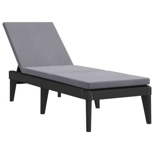 Ležaljka za sunčanje s jastukom antracit 186 x 60 x 29 cm PP - Antracit 1 s jastučićima Cijena