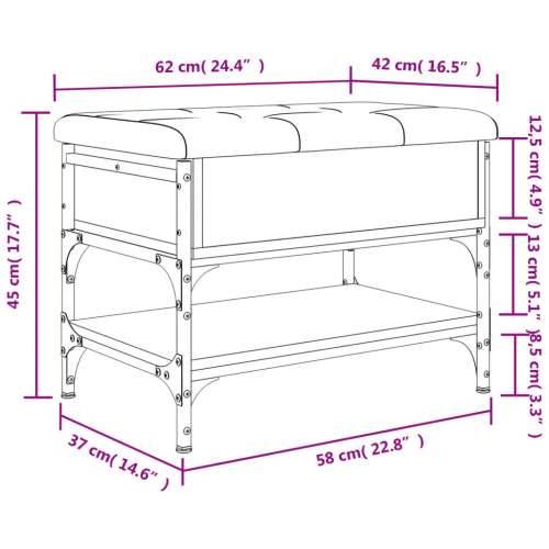 Klupa za cipele boja hrasta 62x42x45 cm od konstruiranog drva - Smeđi hrast 62 x 42 x 45 cm Cijena