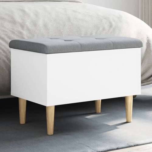 Klupa za pohranu bijela 62 x 42 x 46 cm od konstruiranog drva - Bijela 62 x 42 x 46 cm Cijena