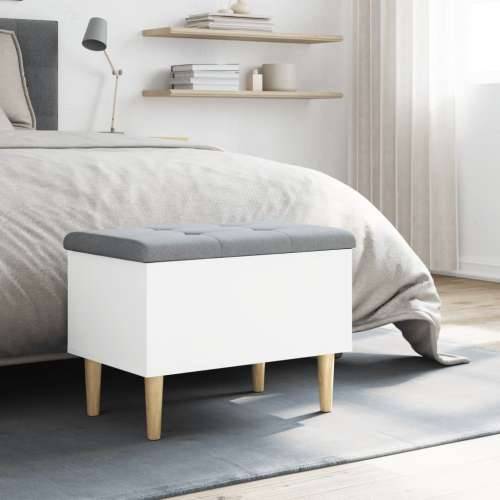 Klupa za pohranu bijela 62 x 42 x 46 cm od konstruiranog drva - Bijela 62 x 42 x 46 cm Cijena