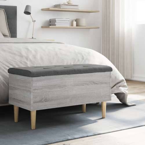 Klupa za pohranu siva boja hrasta 82x42x46 cm konstruirano drvo - Sivi hrast sonoma 82 x 42 x 46 cm Cijena