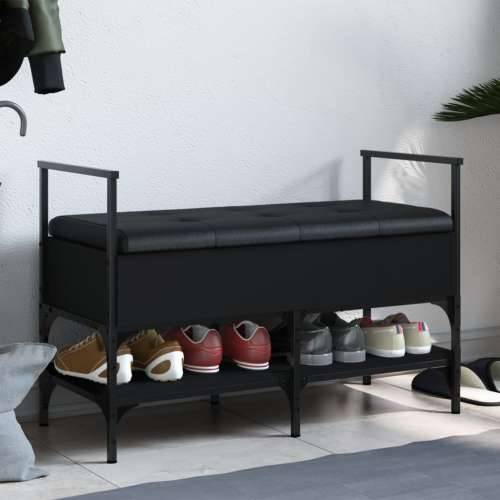 Klupa za cipele crna 85,5x42x57,5 cm od konstruiranog drva - Crna Cijena