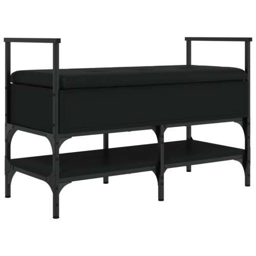 Klupa za cipele crna 85,5x42x57,5 cm od konstruiranog drva - Crna Cijena