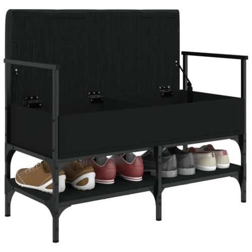 Klupa za cipele crna 85,5x42x57,5 cm od konstruiranog drva - Crna Cijena
