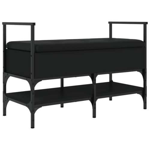 Klupa za cipele crna 85,5x42x57,5 cm od konstruiranog drva - Crna Cijena