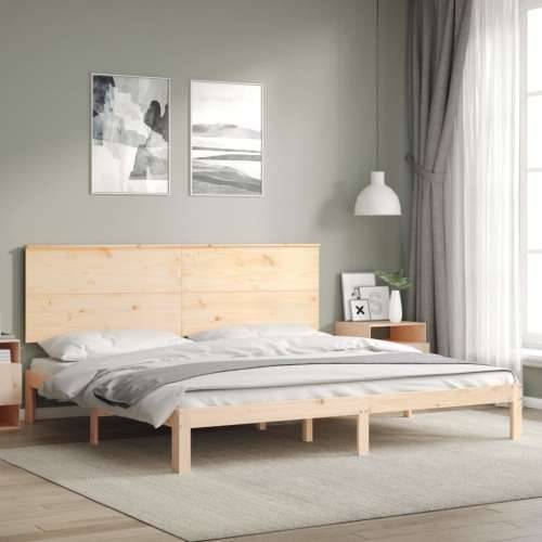 Okvir kreveta s uzglavljem veliki bračni od masivnog drva - Prirodna 180 x 200 cm Cijena