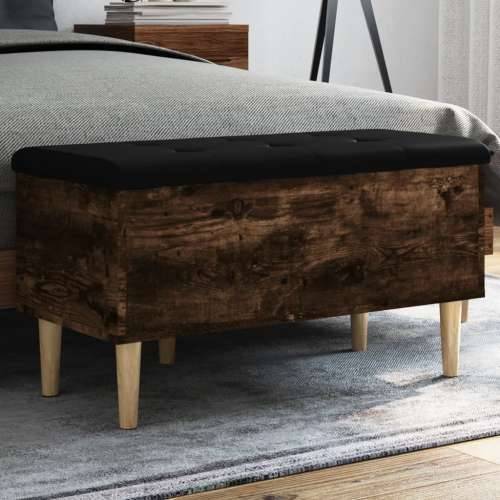 Klupa za pohranu boja hrasta 82x42x46 cm od konstruiranog drva - Dimljeni hrast 82 x 42 x 46 cm Cijena